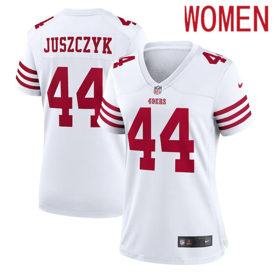 Women San Francisco 49ers #44 Kyle Juszczyk Nike White Player Game NFL Jersey->women nfl jersey->Women Jersey